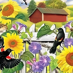 Birds And Floral Paint By Number Kits