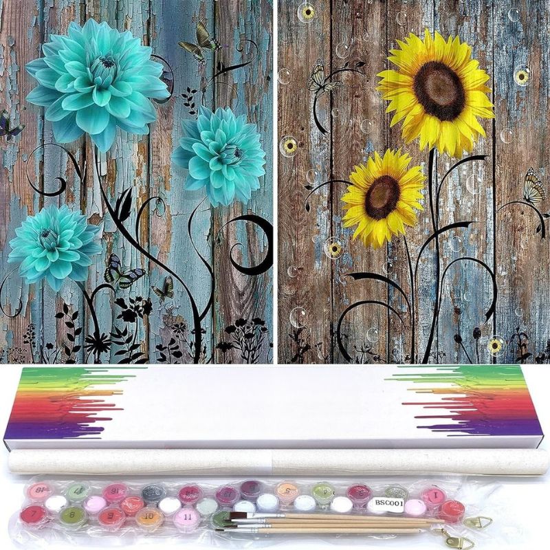 Blooming Flowers Paint By Numbers Set
