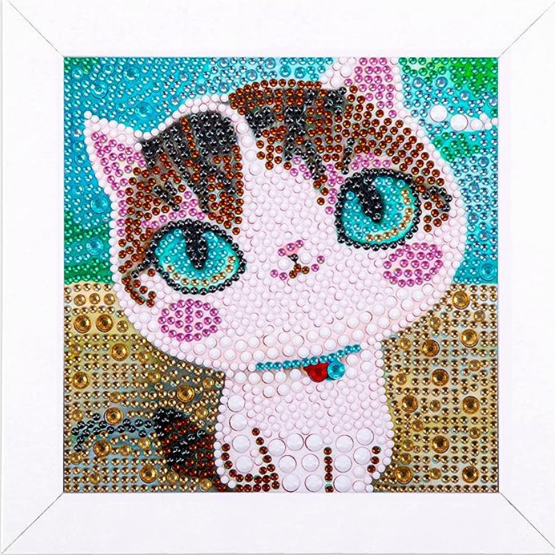 Cat 5D Diamond Painting Kit With Wooden Frame