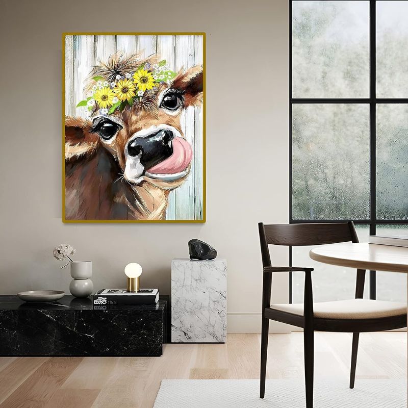 Crystal Cow With Flowers Art Painting Kits