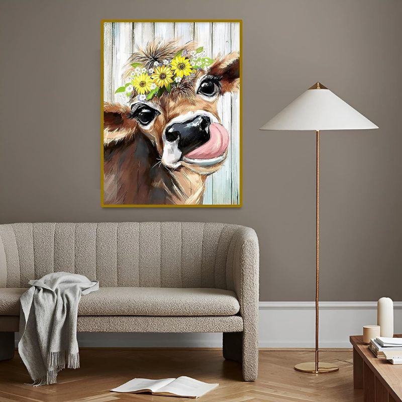 Crystal Cow With Flowers Art Painting Kits