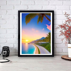 Crystal Rhinestone Beach Sunset Painting Kits