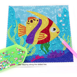 Fish Diamond Painting With Wooden Frame