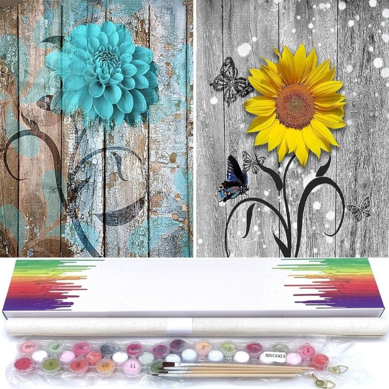 Floral Wall Decor Paint By Numbers Set