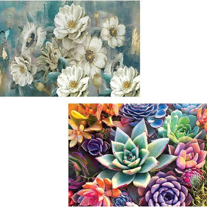 Succulent Paintings With Diamond Dots Full Drill Gem Art