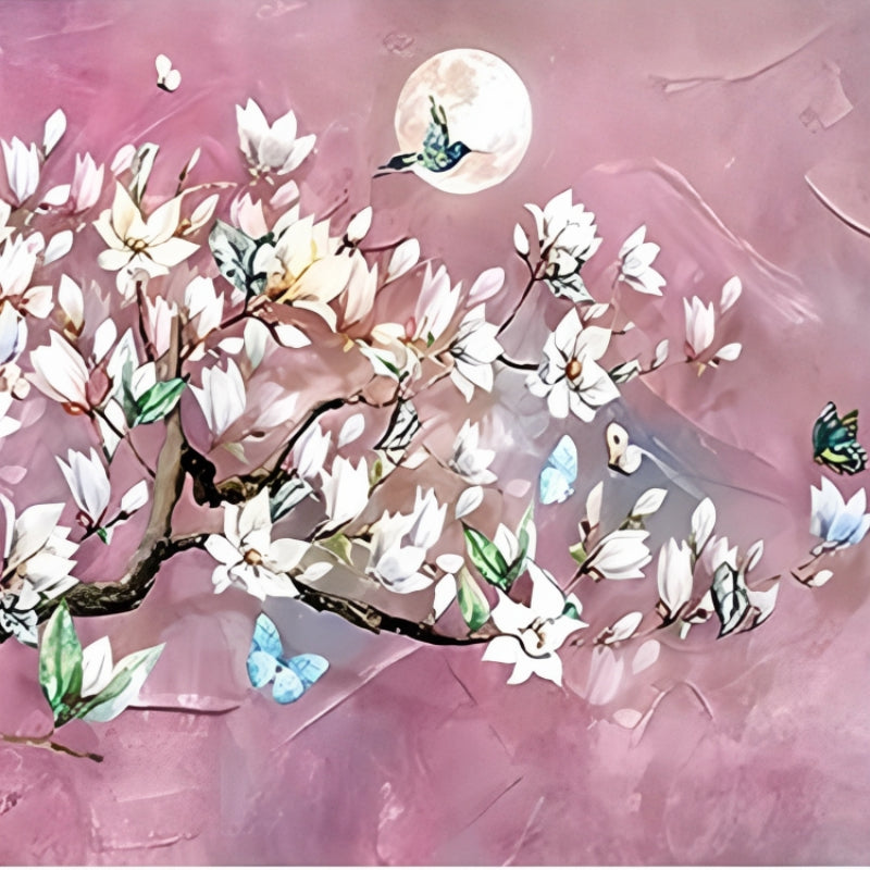 Flower Tree Moon Diamond Painting Kit