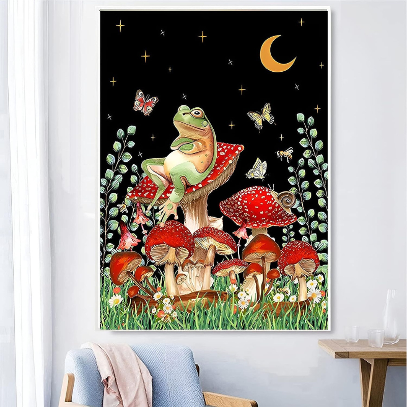 Frog On Mushroom Diamond Painting Kits