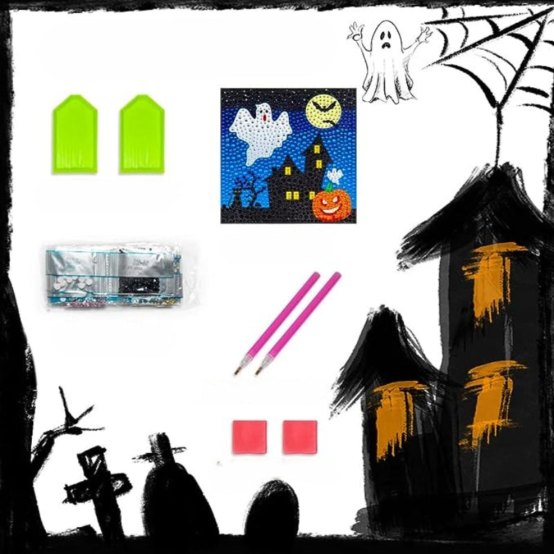 Halloween 5D Diamond Painting Kit With Wooden Frame