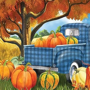 Halloween Pumpkin With Truck Diamond Painting