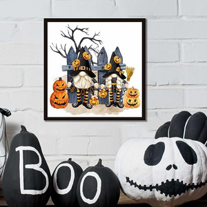 Halloween Themed Paintings With Diamond Dots