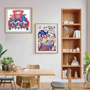 Independence Day With Diamond Dots Gem Art