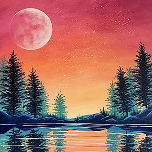 Lake And Moon Paint By Diamond Kit