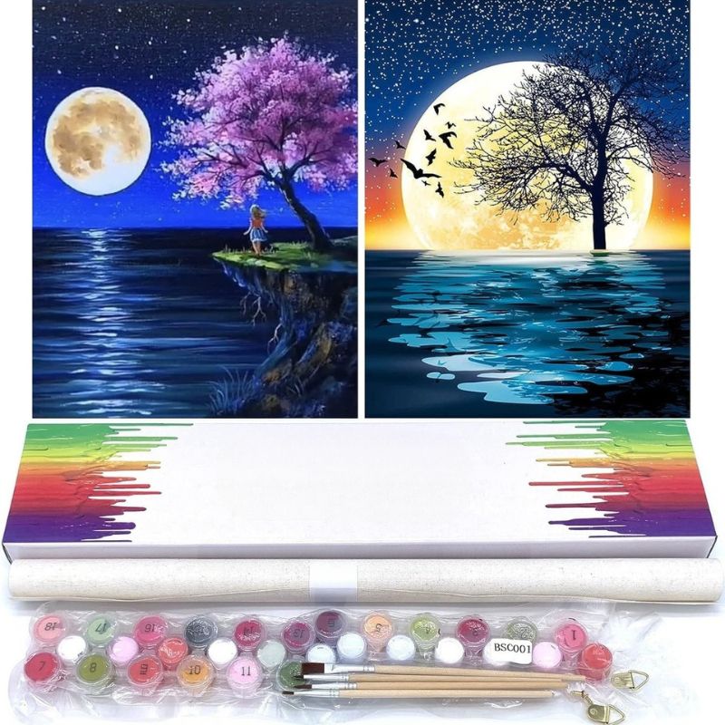 Moon And Tree Paint By Numbers Set