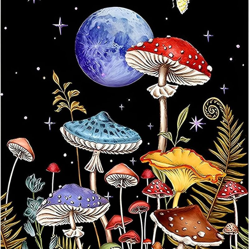 Mushroom And Moon Art Painting Kits