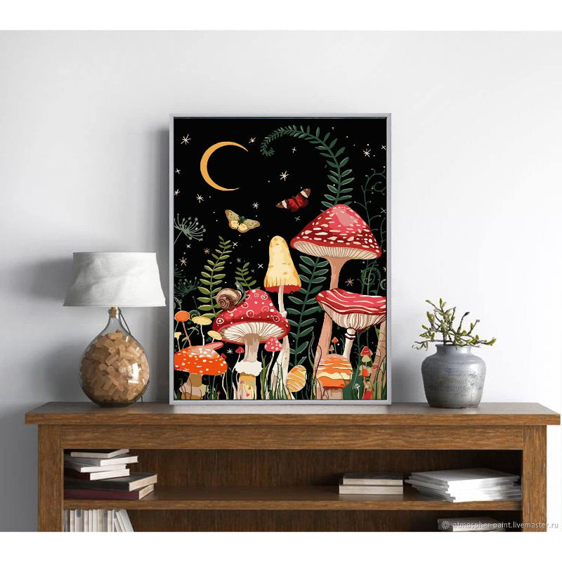 Mushroom Forest Painting By Number Kit