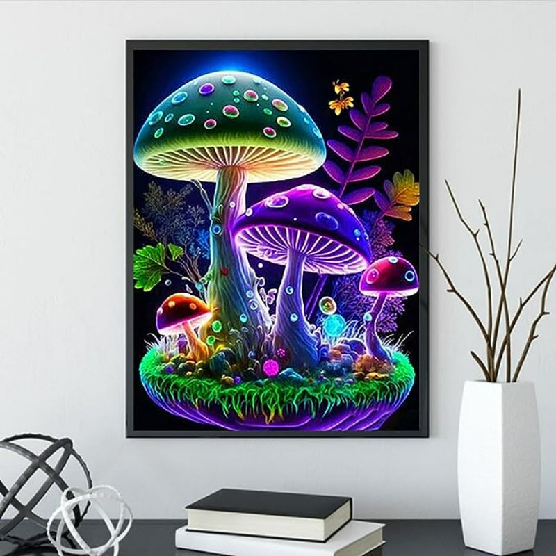 Mushroom Painting By Diamond Number Kit