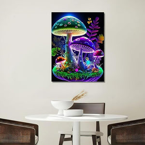 Mushroom Painting By Diamond Number Kit