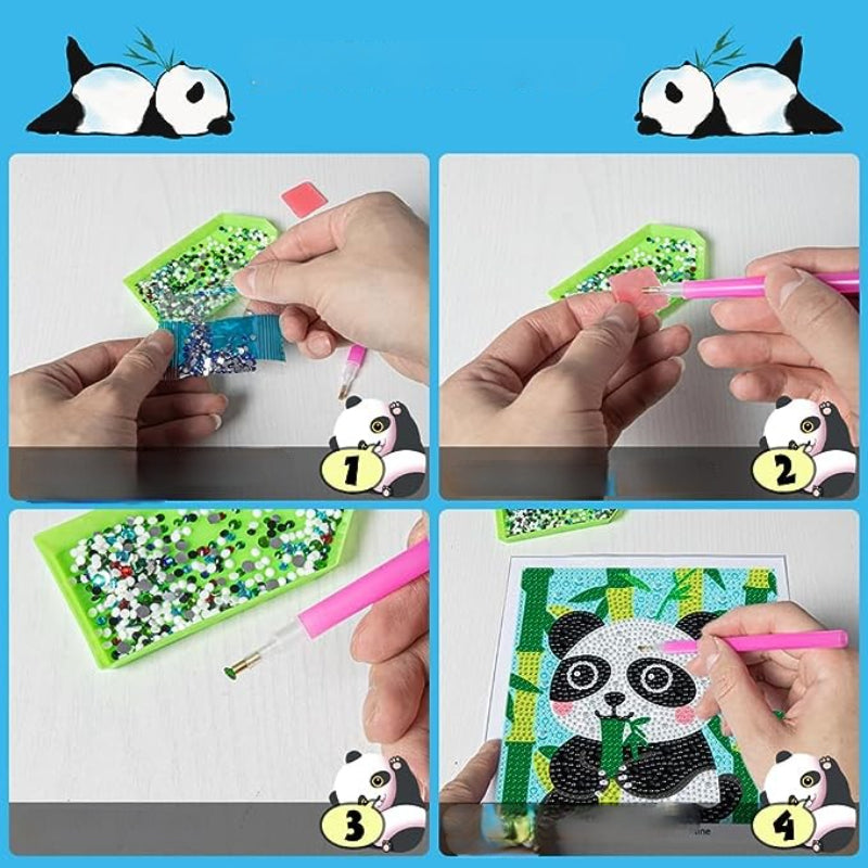 Panda 5D Diamond Painting Kit With Wooden Frame