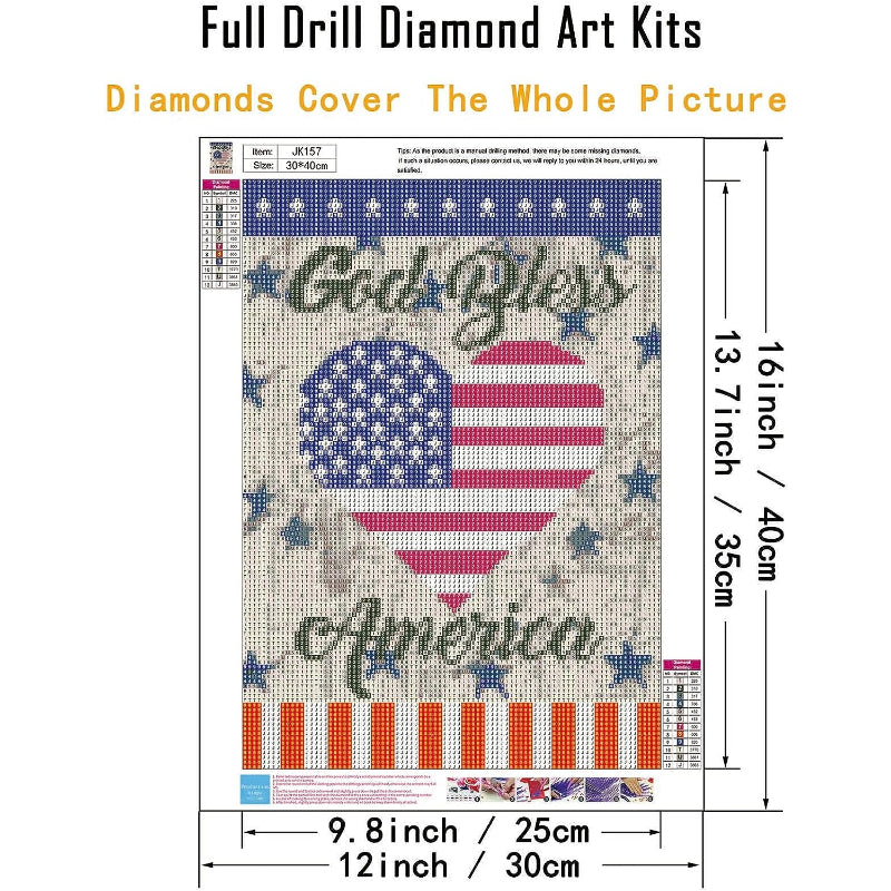 Patriotic Stripes And Stars Diamond Painting Kits