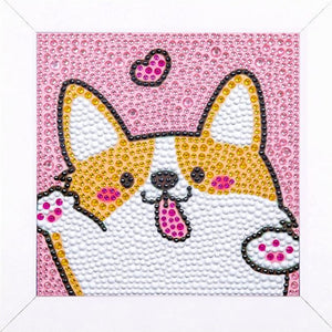 Puppy 5D Diamond Painting Kit With Wooden Frame