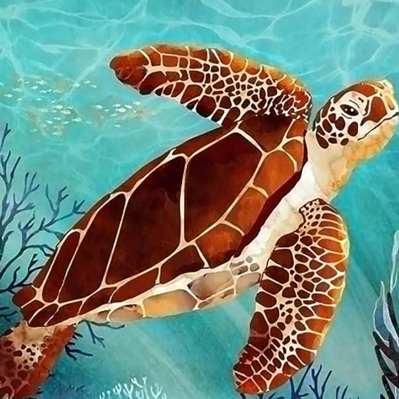 Sea Turtle Paint By Diamond Number