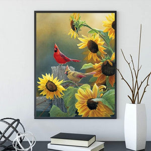Sunflower And Birds Gem Painting Kits