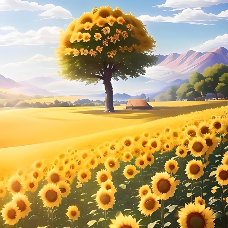 Sunflower Field Full Drill Crystal Painting Kits