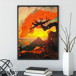 Sunset With Mountain Paint By Diamond Kit