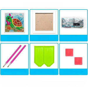Tortoise 5D Diamond Painting Kit With Wooden Frame