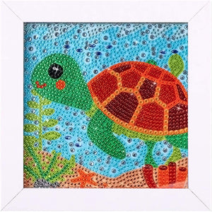 Turtle Art Wooden Frame Diamond Painting