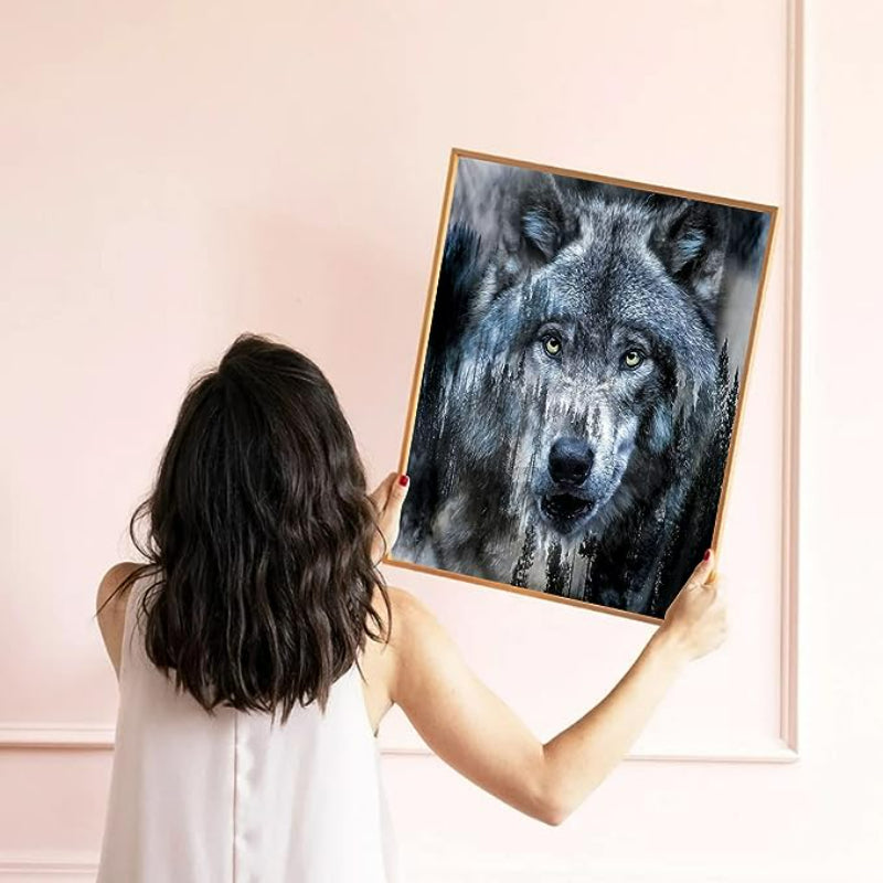 Wolf Painting By Diamonds Numbers