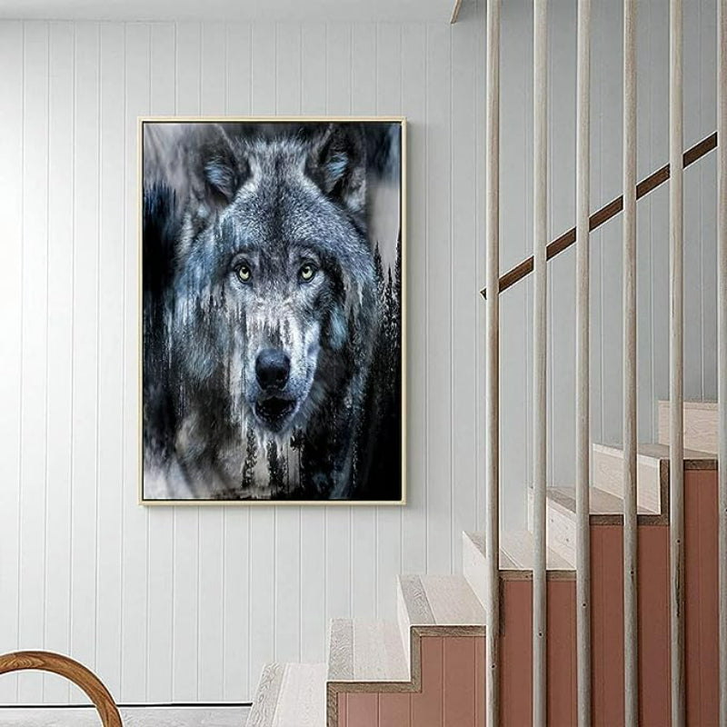 Wolf Painting By Diamonds Numbers